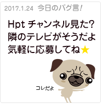Hptチャンネル見た？隣のテレビがそうだよ。気軽に応募してね。