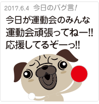 今日が運動会のみんな運動会頑張ってねー！！応援してるぞーっ！！